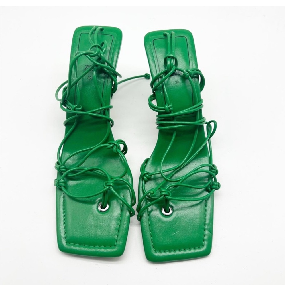 Green Strappy Women's Sandals